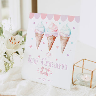 Ice cream Bar Scoop Sweet birthday party Pedestal Sign