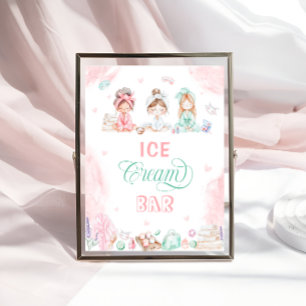 Ice Cream Bar Spa Birthday Party Poster