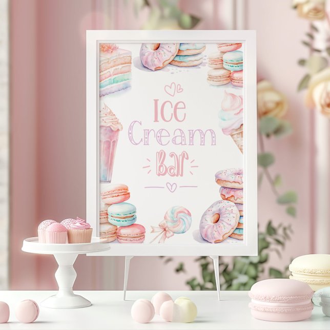 Ice cream bar Sweet pastel birthday Poster (Creator Uploaded)