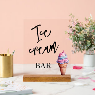 Ice cream bar wedding Acrylic sign