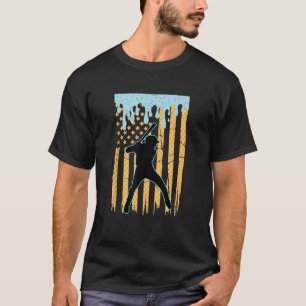 Ice Cream Baseball Drip Bat Boys American Flag 4th T-Shirt