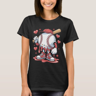 Ice Cream Baseball Drip Melting Character Art Ice T-Shirt