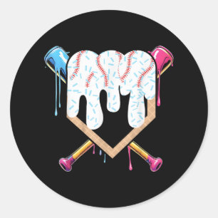 Ice Cream Baseball Shirt - Baseball Shirts For Boy Classic Round Sticker