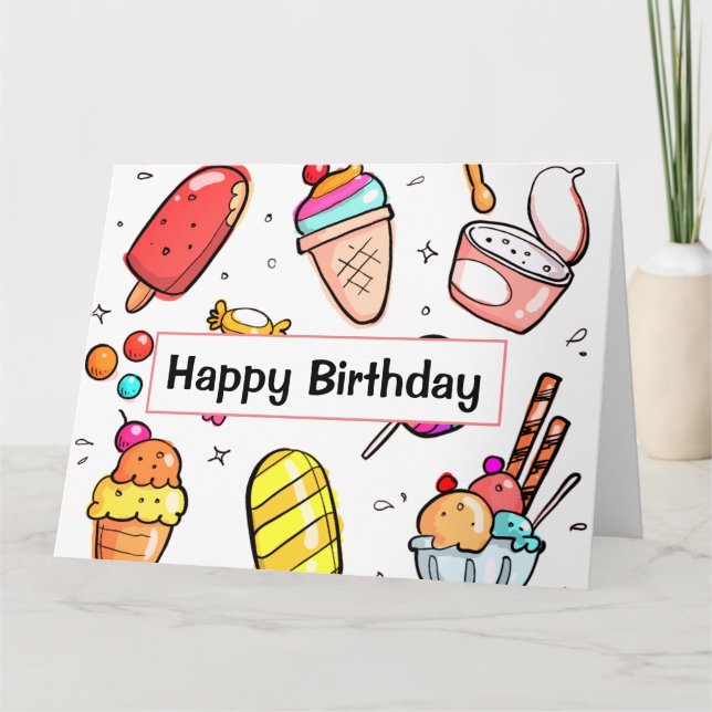 Ice Cream Birthday Card (Front)