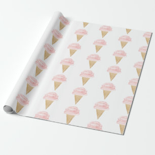 Ice Cream Birthday Christmas Party Wrapping Paper