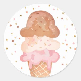 Ice Cream Birthday Envelope Seal Summer Sticker
