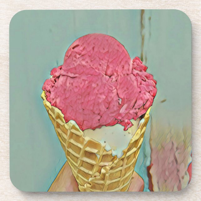 Ice cream birthday gift coaster (Front)