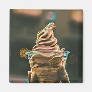 Ice cream birthday gift magnet