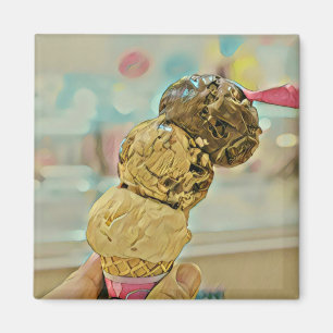 Ice cream birthday gift magnet
