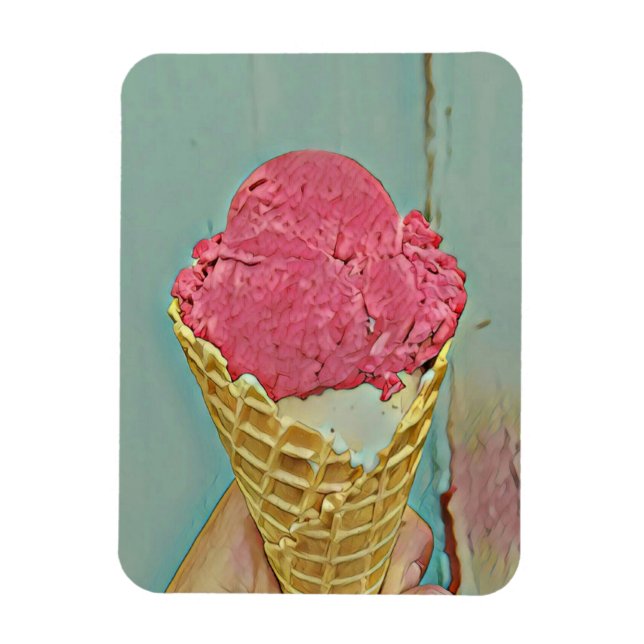 Ice cream birthday gift magnet (Vertical)
