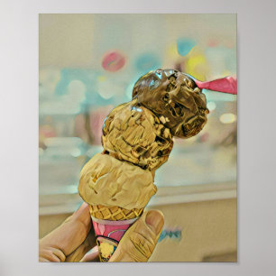 Ice cream birthday gift poster