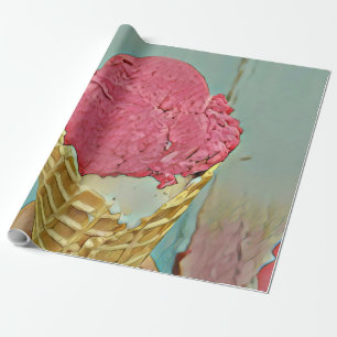 Ice cream birthday gift wrapping paper