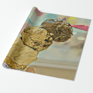 Ice cream birthday gift wrapping paper