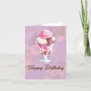 Ice Cream Birthday Greeting Card Sweet Treat