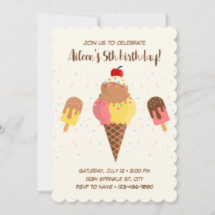 Ice Cream Birthday Invitation