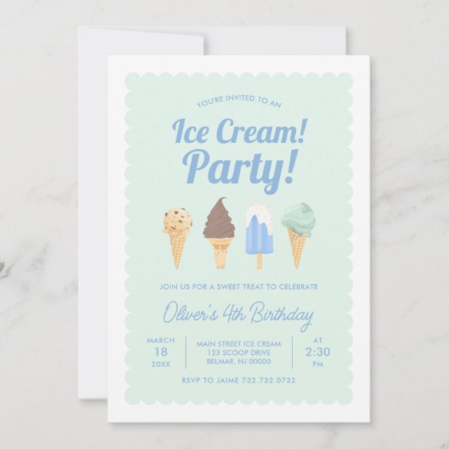 Ice Cream Birthday Invitation (Front)