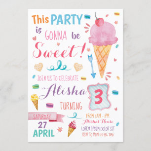Ice Cream Birthday Invitation