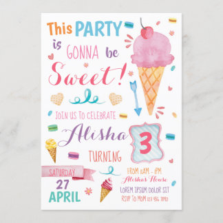 Ice Cream Birthday Invitation