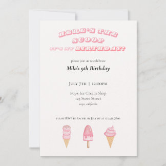 Ice Cream Birthday Invitation