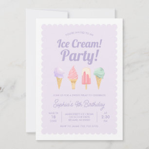 Ice Cream Birthday Invitation