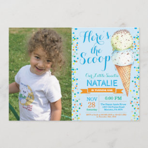 Ice Cream Birthday Invitation Summer