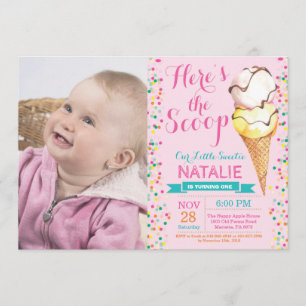 Ice Cream Birthday Invitation Summer