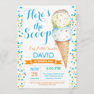 Ice Cream Birthday Invitation Summer