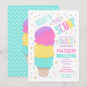 Ice Cream Birthday Invitation Sweet Celebration