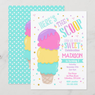 Ice Cream Birthday Invitation Sweet Celebration