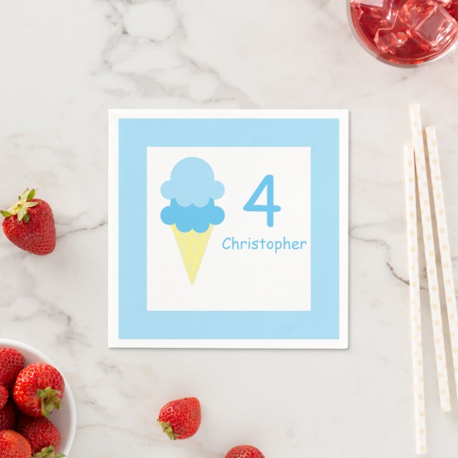 Ice Cream Birthday Napkin (Insitu)