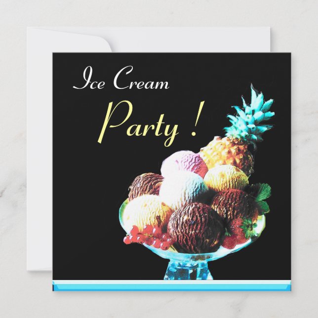ICE CREAM BIRTHDAY PARTY 2 INVITATION (Front)
