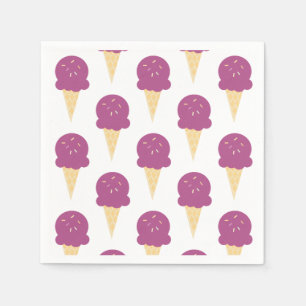 Ice Cream Birthday Party Cones Napkin