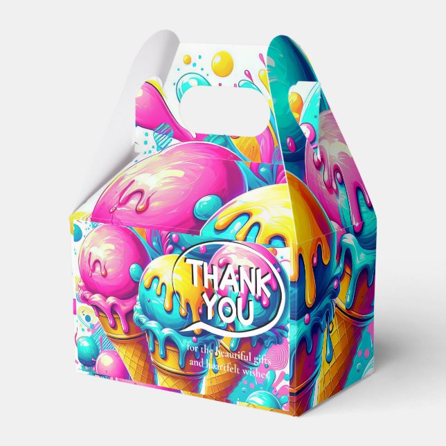 ice cream birthday party favour box (Front Side)