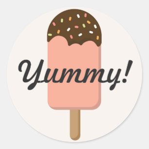 Ice Cream Birthday Party Favour Classic Round Sticker