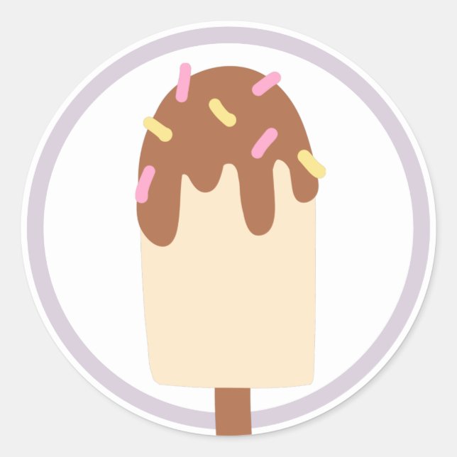 Ice Cream Birthday Party Favour Classic Round Sticker (Front)