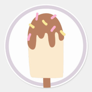 Ice Cream Birthday Party Favour Classic Round Sticker