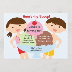 Ice Cream Birthday Party Invitation