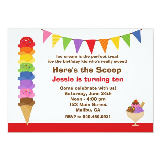 Ice Cream Birthday Party Invitation