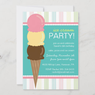 Ice Cream Birthday Party Invitation