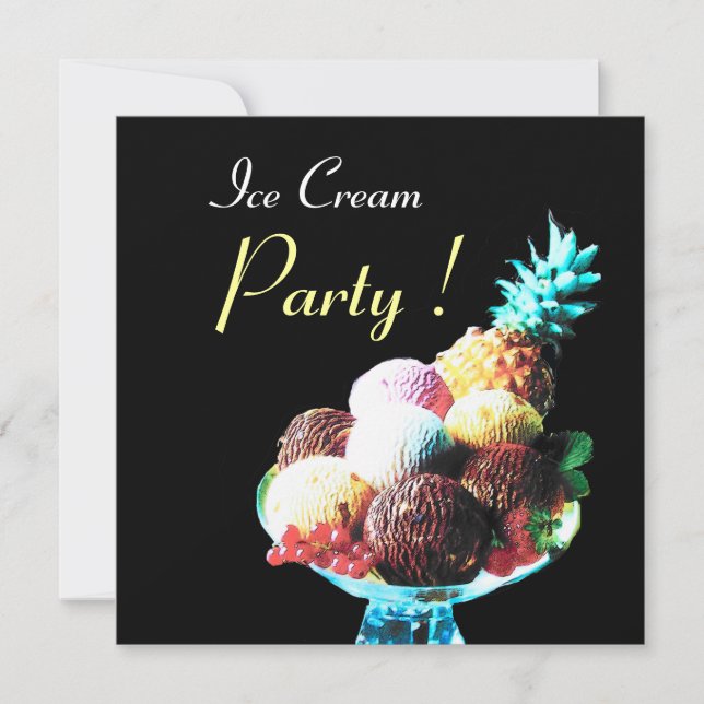 ICE CREAM BIRTHDAY PARTY INVITATION (Front)