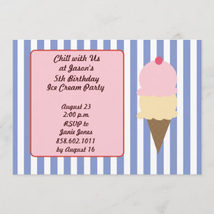 Ice Cream Birthday Party Invitations