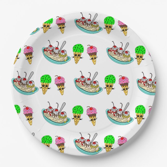 Ice Cream Birthday Party   Paper Plate (Front)