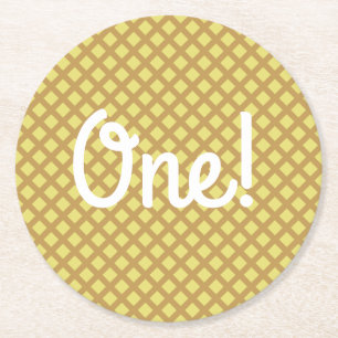Ice Cream Birthday Party Round Paper Coaster