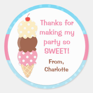 Ice Cream Birthday Party Sticker