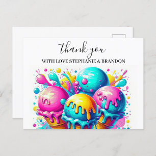 ice cream birthday party Thank You Card