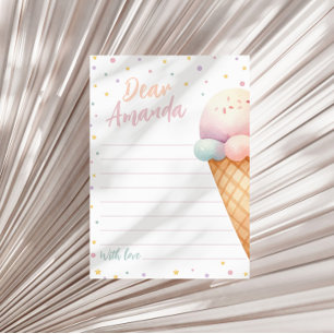 Ice Cream Birthday Time Capsule Notecard