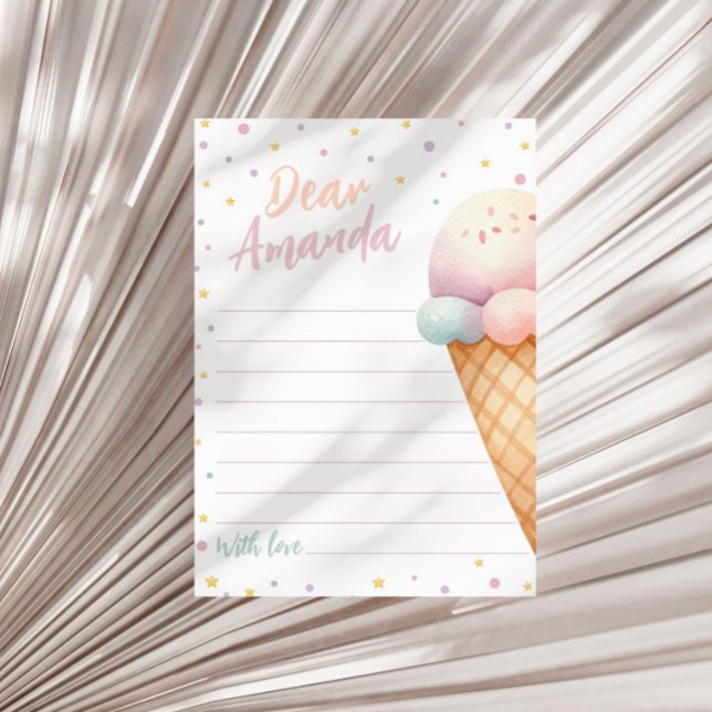 Ice Cream Birthday Time Capsule Notecard (Creator Uploaded)