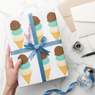 Ice Cream Birthday Wrapping Paper