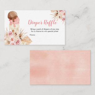 Ice cream Boho Diaper Raffle Baby Shower Enclosure Card