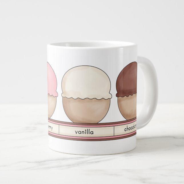 Ice Cream Bowl with handle Large Coffee Mug (Front Right)